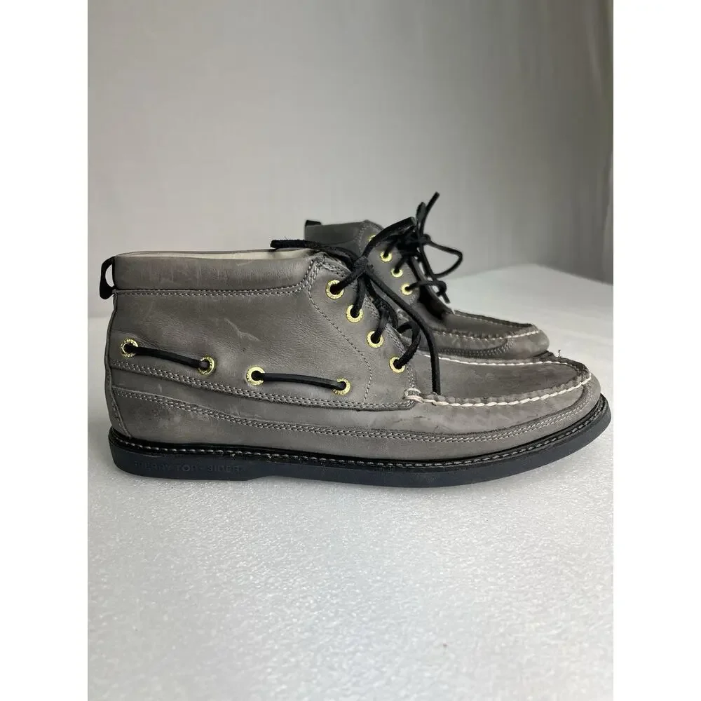 Sperry‎ gold cup A/O Grey Chukka Boots Lace Up Mens Sz 9.5 Nubuck High Top
